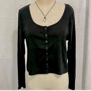 a new day Black Button-Down Women's Shirt